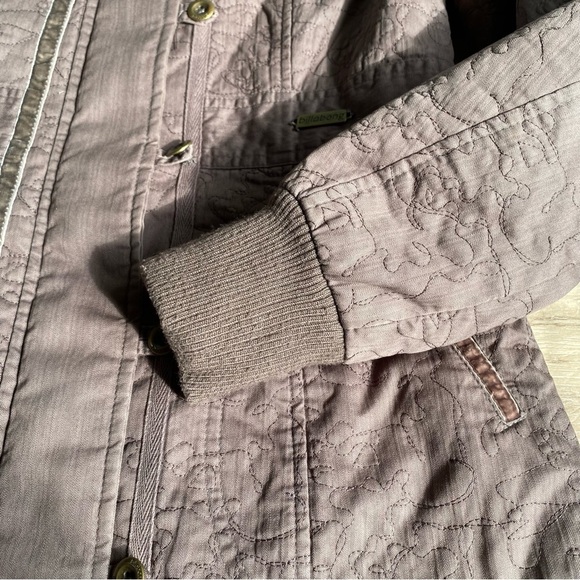 Y2K Billabong women’s fall / winter coat chocolate quilted faux fur collar - Picture 6 of 11